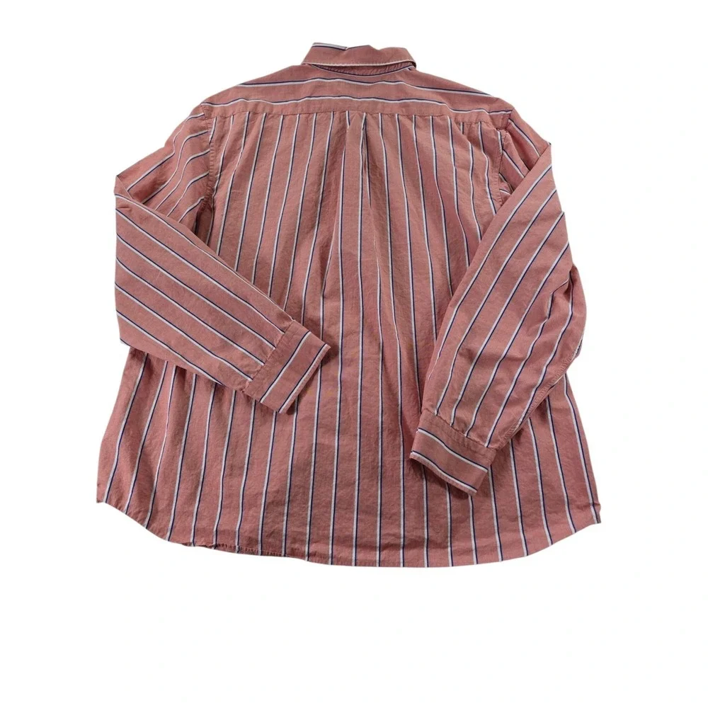 Banana Republic Mens XXL Long Sleeve Dress Shirt Salmon Striped Standard Fit